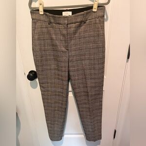 H&M Brown and Gray Plaid Trousers